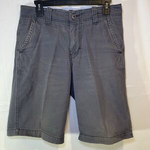 Roebuck and Co Workwear Shorts Men 36 Durable Canvas Cotton Flat Front Gray